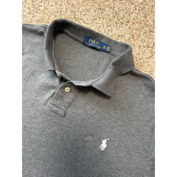 POLO Ralph Lauren Men's short sleeve collared shirt; size XL;  Gray - VERY SOFT - Picture 6 of 8